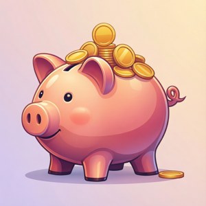 Overflowing Piggy Bank Clipart
