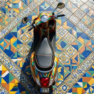 Overhead Patterned Vespa
