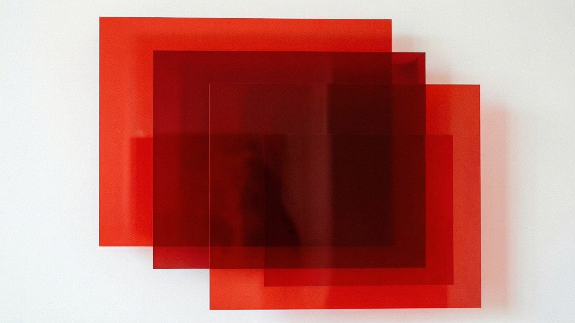 Overlapping Red Rectangles by Wallpapers.art Studio