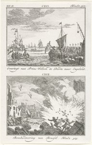 Overtocht van Willem III naar Engeland, 1688, en bombardement van Brussel door de Fransen, 1695
