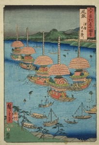 Owari Province: Tenno Festival at Tsushima (Owari, Tsushima Tenno matsuri), from the series "Famous Places in the Sixty-odd Provinces (Rokujuyoshu meisho zue)"