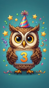 Owl 3rd Birthday Sign