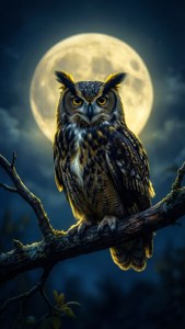 Owl and Moon