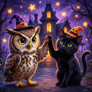 Owl Cat High-Five