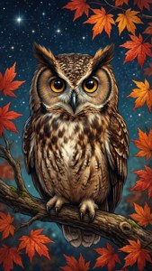 Owl in Autumn Night