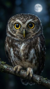 Owl with Golden Eyes