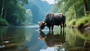 Ox Drinking
