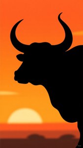 Ox Silhouette Sunse