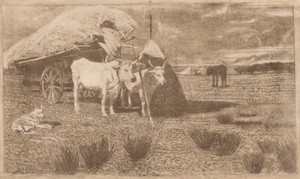 Oxen Yoked to a Cart (Maremma) (Bovi al carro (Maremma))