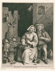 Paar in een keukeninterieur