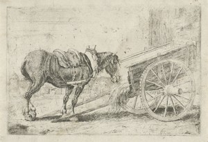 Paard bij een kar