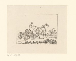 Paard en wagen met ton