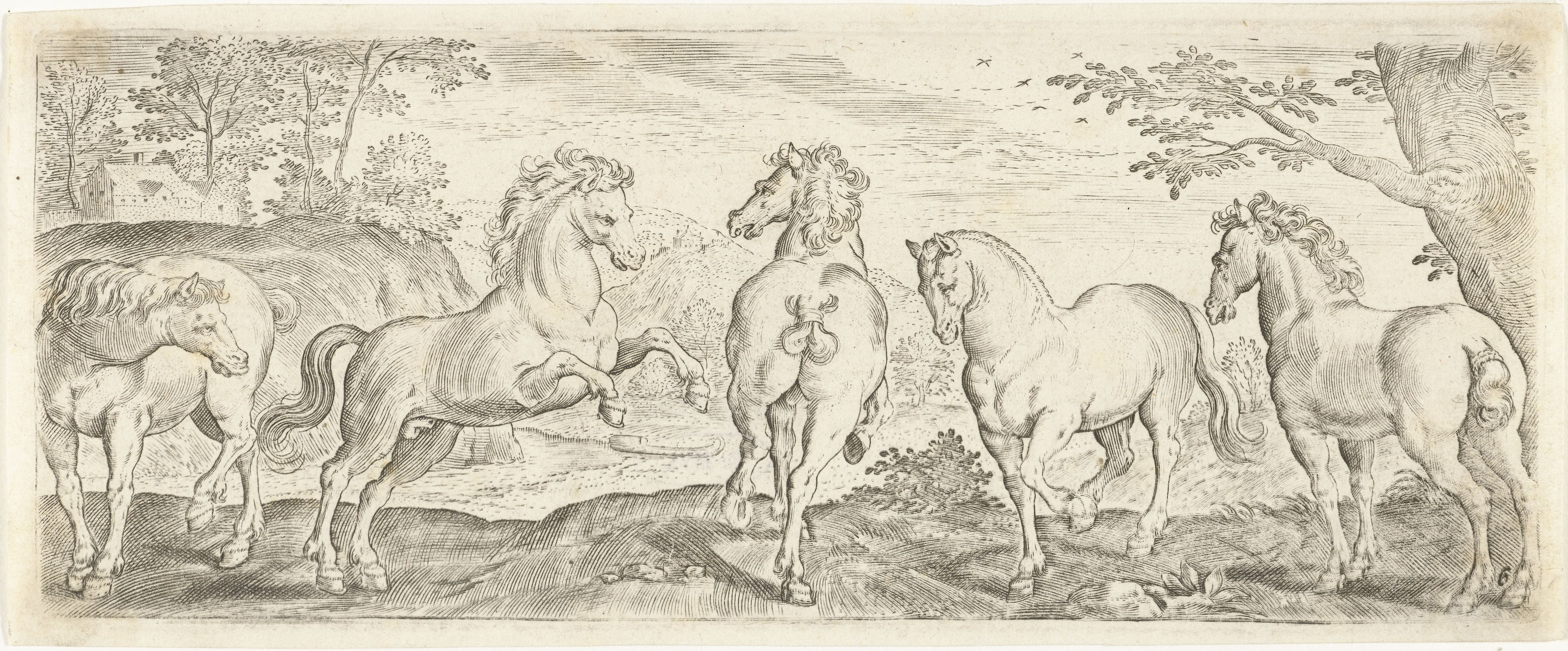 Paarden by Abraham de Bruyn