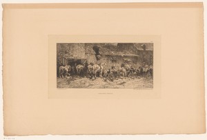 Paarden en kippen bij een boerderij
