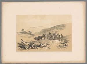 Paardenkar in een rivierlandschap bij Namen