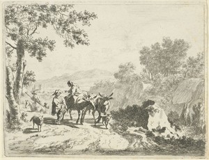 Pad met herders en vee