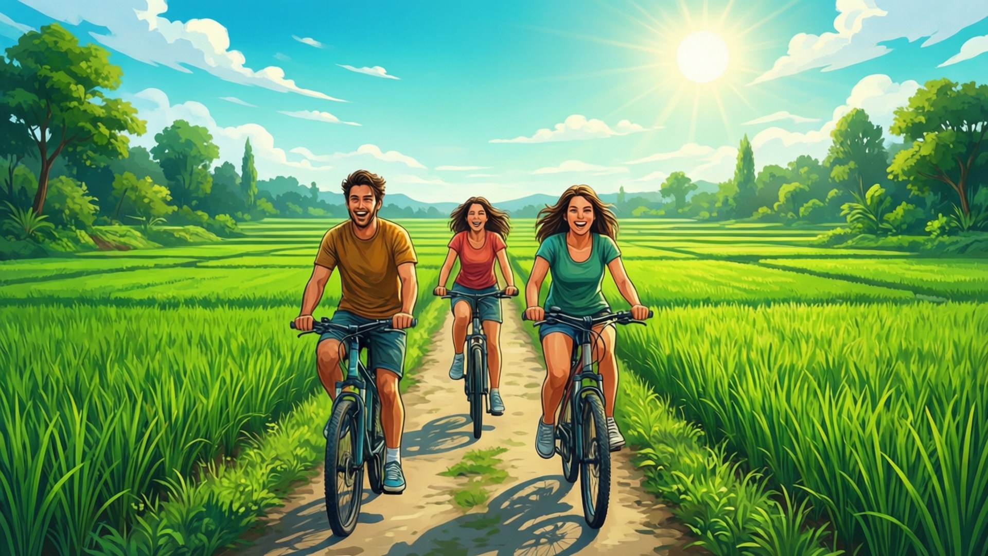 Paddy Field Cycle by Wallpapers.art Studio