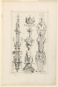 Page Five from "Quatrieme Livre Contenant Des Montans où Pilastres Inventés par G. M. Oppenort Architecte du Roi et Gravés par Huquier"