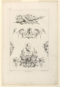 Page Five from "Toisieme Livre Contenant Des Frises ou Paneaux en Longueur Inventés Par G. M. Oppenort Architecte du Roi et Gravés par Huquier"