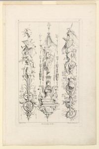 Page Six from "Quatrieme Livre Contenant Des Montans où Pilastres Inventés par G. M. Oppenort Architecte du Roi et Gravés par Huquier"