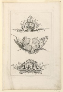 Page Two from "Toisieme Livre Contenant Des Frises ou Paneaux en Longueur Inventés Par G. M. Oppenort Architecte du Roi et Gravés par Huquier"