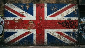 Painted Flag on Brick