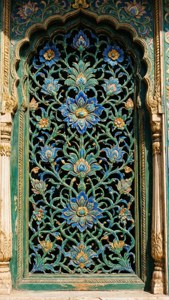 Painted Floral Jali