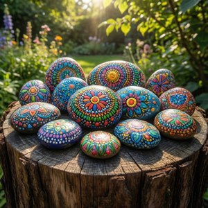 Painted Garden Stones