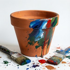 Painted Terracotta Pot