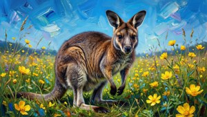 Painterly Meadow Wallaby