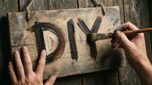 Painting a DIY Sign