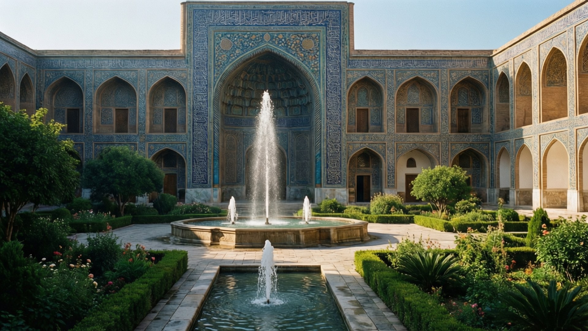 Palace Courtyard Serenity by Wallpapers.art Studio