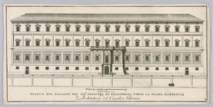 Palace of the Prince of Palestrina, Side Elevation Toward the Piazza Bernini, Rome