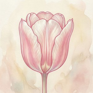 Pale Tulip Outline