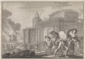 Paleis van koning Demetrius Nikanor in Antiochië door de bevolking aangevallen