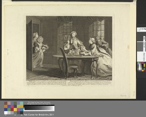 Pamela dressed in order to meet Mr. B. at Sir Simon Darnford's, is prevented by the sudden arrival of Lady Davers, who forceibly detains her, & loads her with the bitterest reproaches that rage & disdain could suggest, her Nephew is looking over...