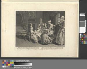 Pamela with the Children and Miss Goodwin to whome she is telling her nursery tales. This last Piece leaves her in full possession of the peaceable fruits of her Virtue long after having surmounted all the difficulties it had been exposed to