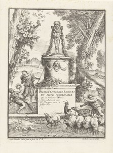Pan herme met bloemenkrans