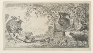 Pan Sitting Opposite a Vase