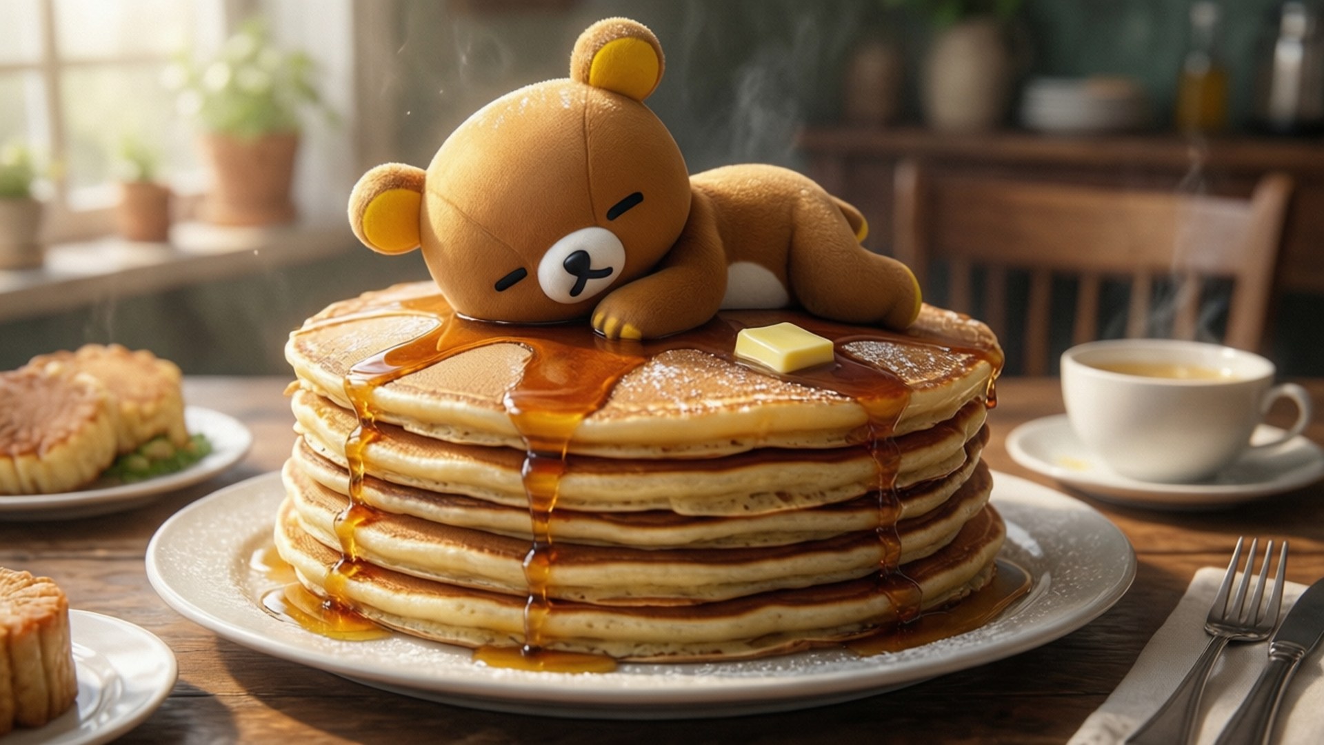 Pancake Bed Korilakkuma by Wallpapers.art Studio