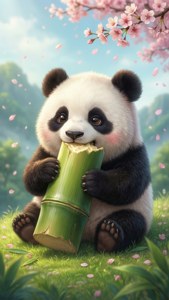 Panda Eating Bamboo