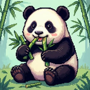 Panda Eating Bamboo