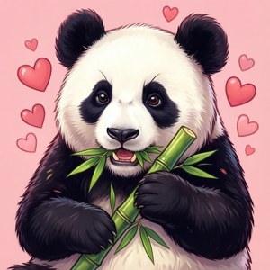 Panda Love Hearts