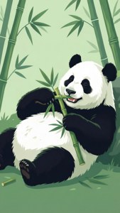 Panda Munching Bamboo