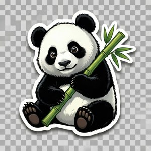 Panda with Bamboo Sticker