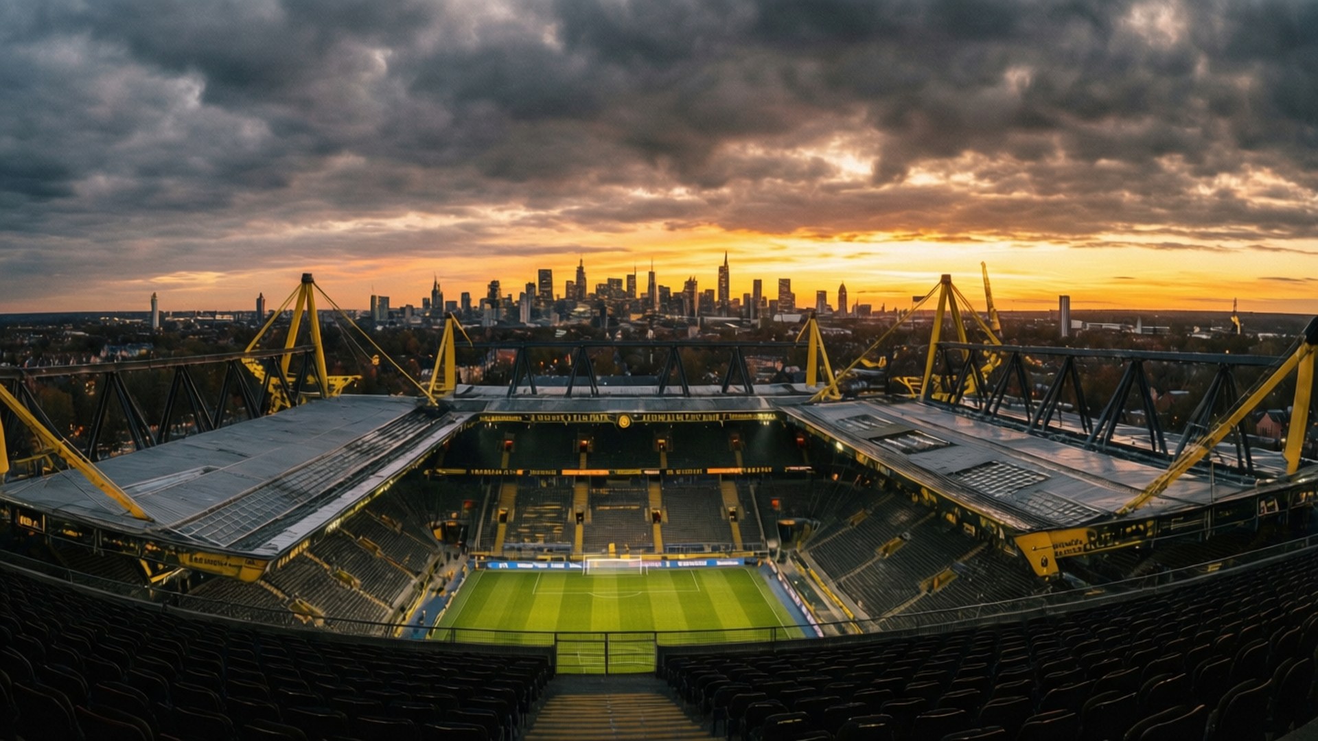 Panoramic City and Stadium by Wallpapers.art Studio