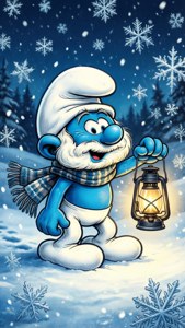 Papa Smurf Winter Night