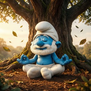 Papa Smurf Zen Meditation