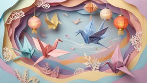Paper Crane Sky Layers