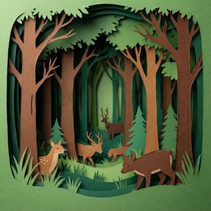 Paper Cut Forest Layers